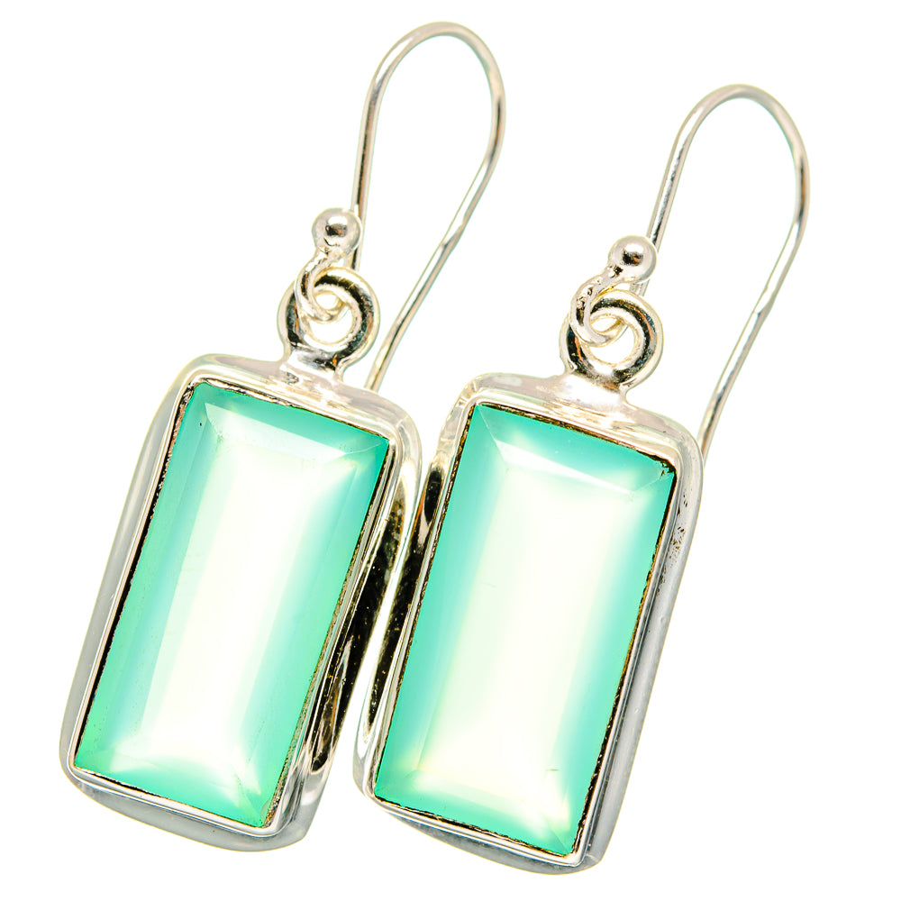 Aqua Chalcedony Earrings handcrafted by Ana Silver Co - EARR422103