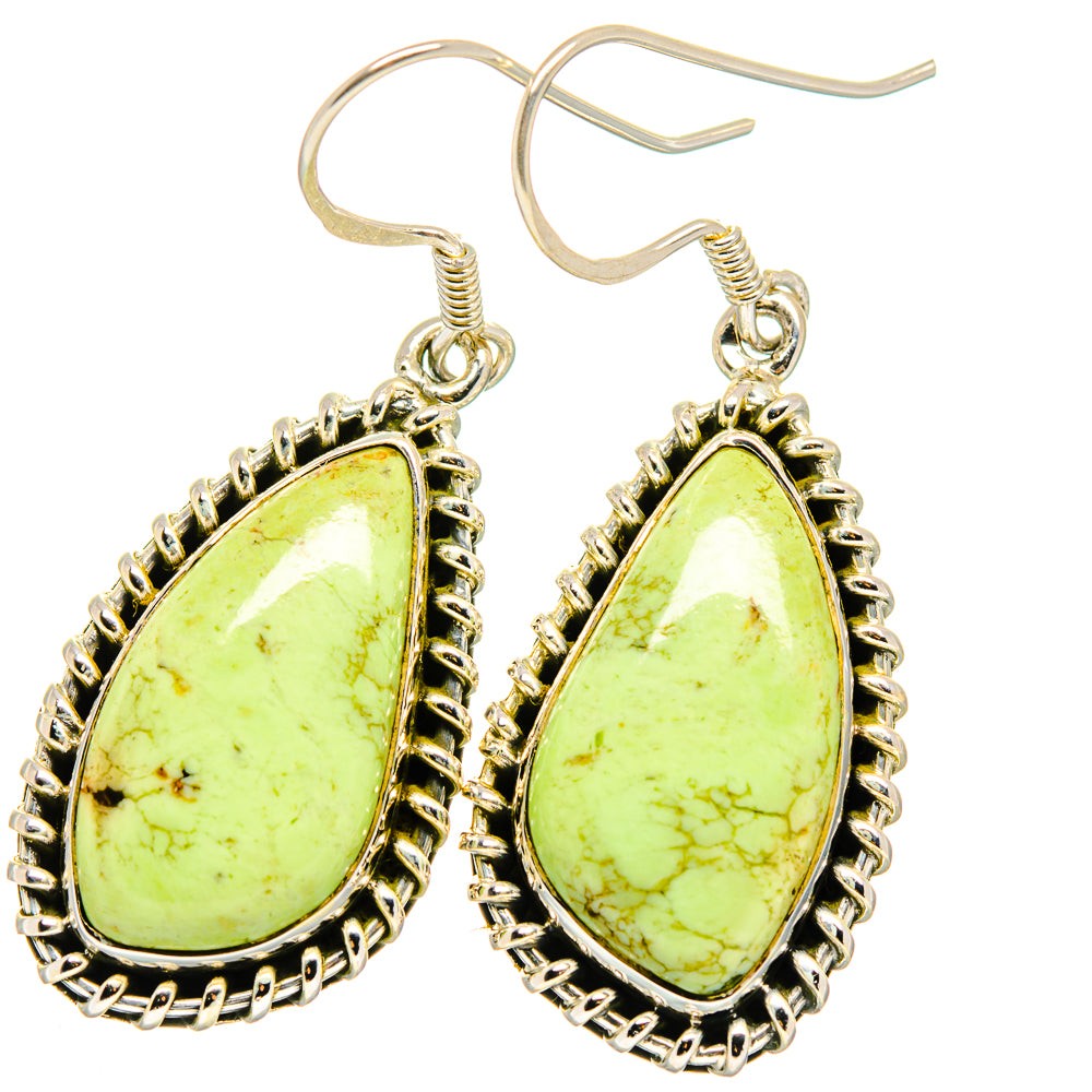 Lemon Chrysoprase Earrings handcrafted by Ana Silver Co - EARR422194