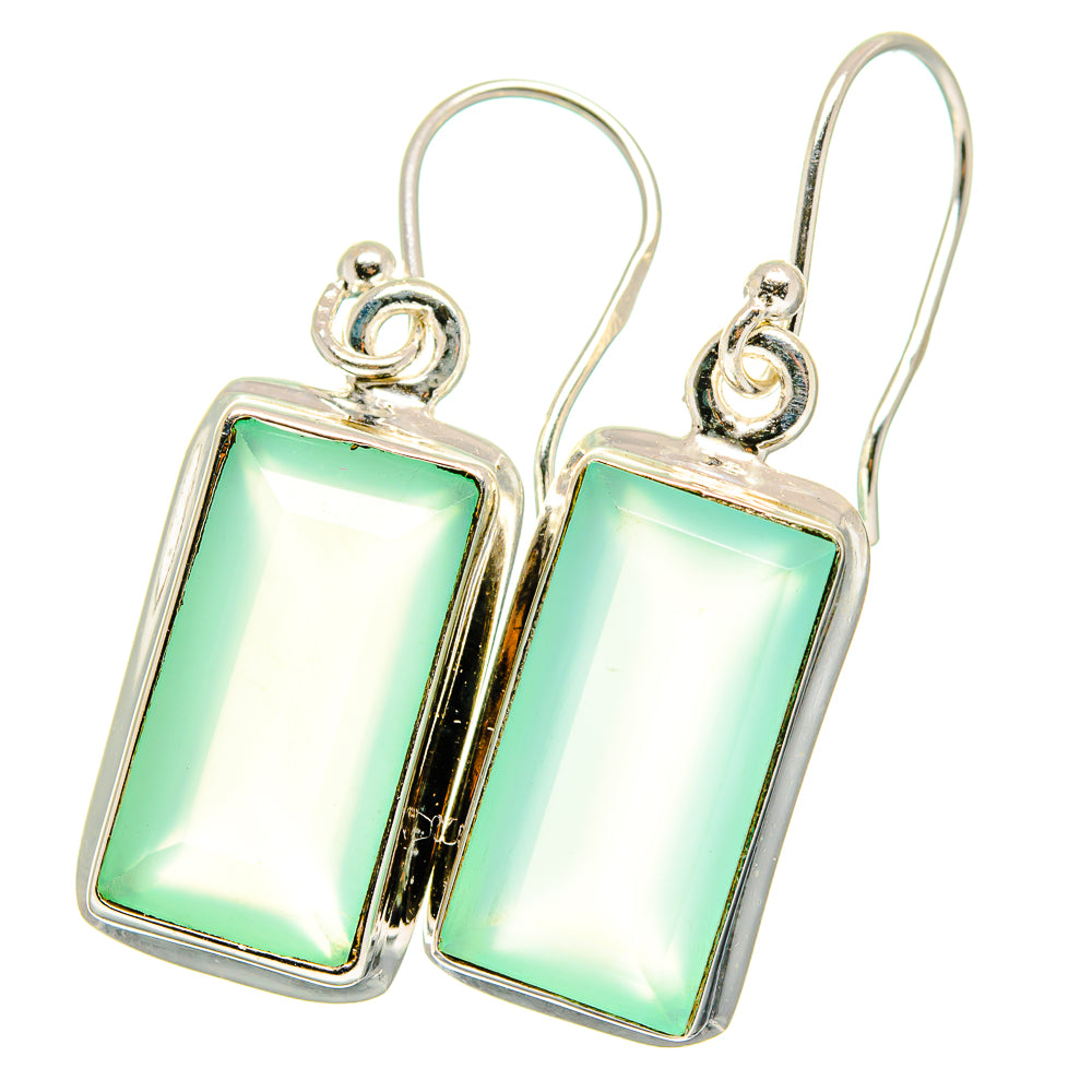 Aqua Chalcedony Earrings handcrafted by Ana Silver Co - EARR422217