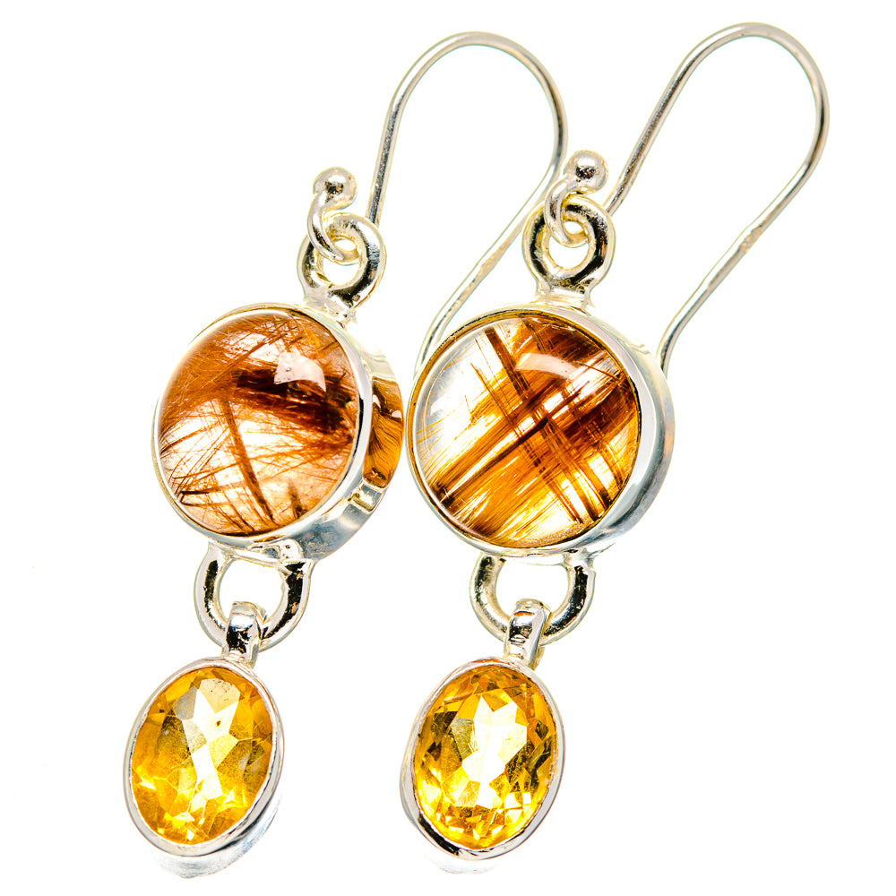 Rutilated Quartz Earrings handcrafted by Ana Silver Co - EARR422229