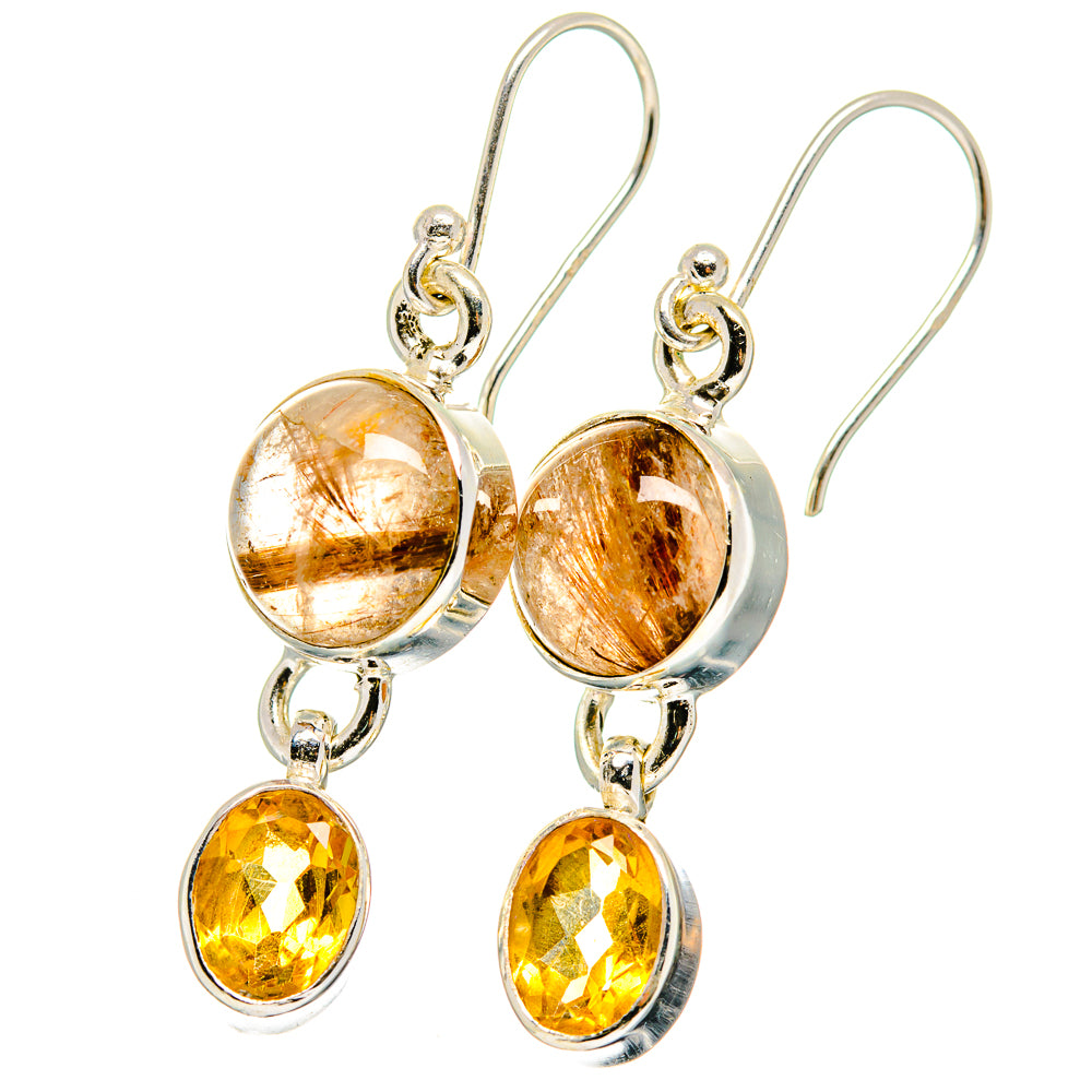 Rutilated Quartz Earrings handcrafted by Ana Silver Co - EARR422238