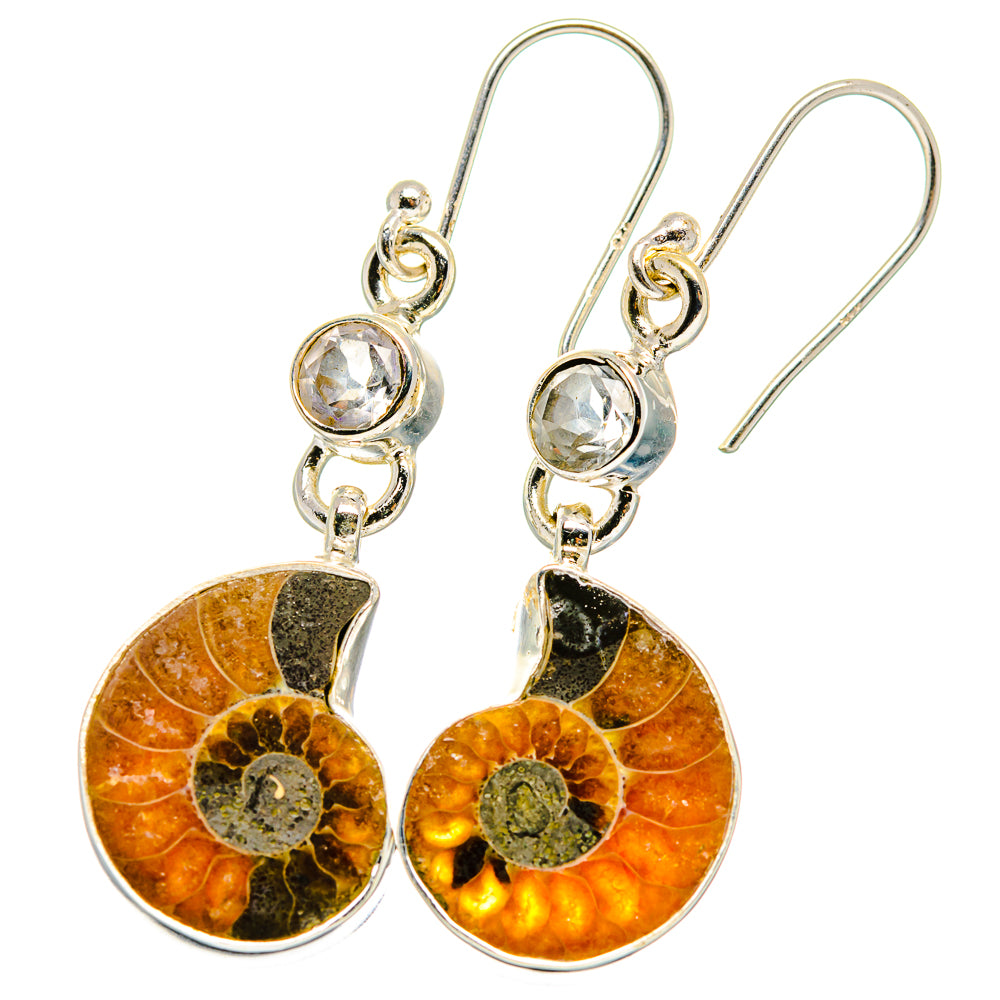 Ammonite Fossil Earrings handcrafted by Ana Silver Co - EARR422246