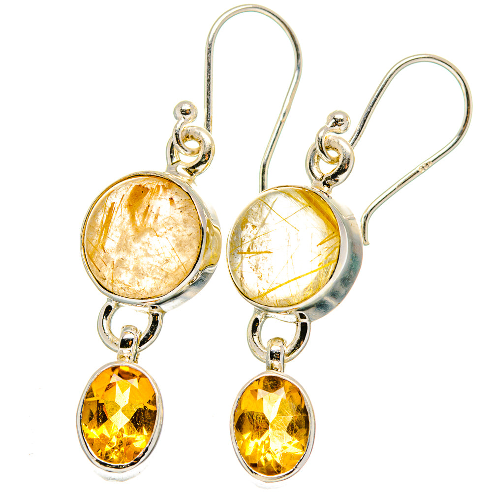 Rutilated Quartz Earrings handcrafted by Ana Silver Co - EARR422296