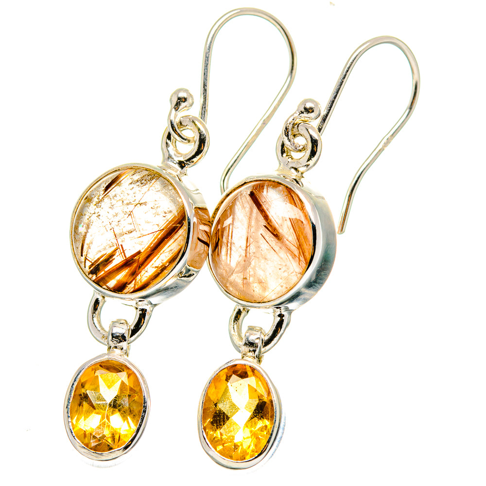 Rutilated Quartz Earrings handcrafted by Ana Silver Co - EARR422307