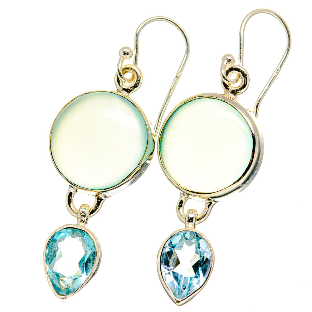 Aqua Chalcedony Earrings handcrafted by Ana Silver Co - EARR422326