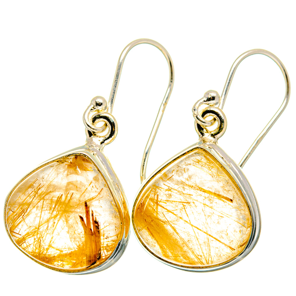 Rutilated Quartz Earrings handcrafted by Ana Silver Co - EARR422356