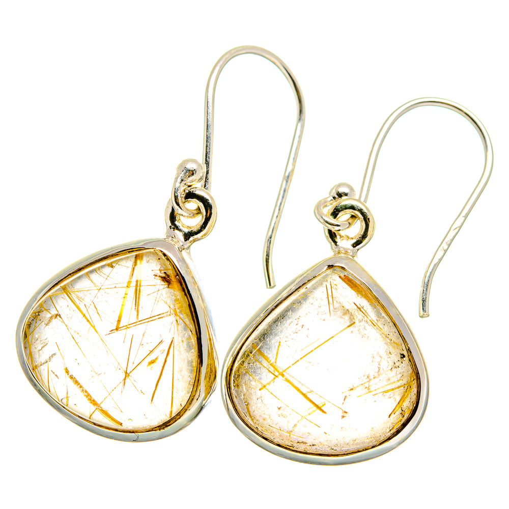 Rutilated Quartz Earrings handcrafted by Ana Silver Co - EARR422370
