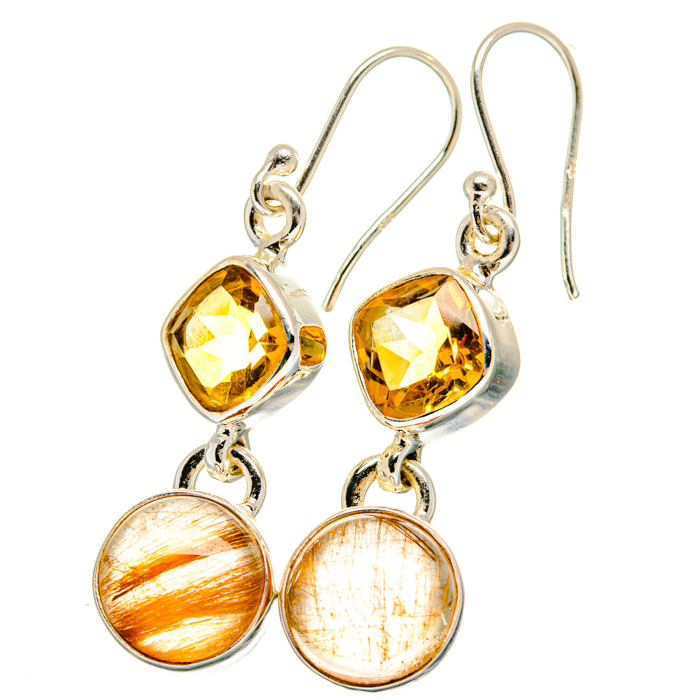 Rutilated Quartz Earrings handcrafted by Ana Silver Co - EARR422390