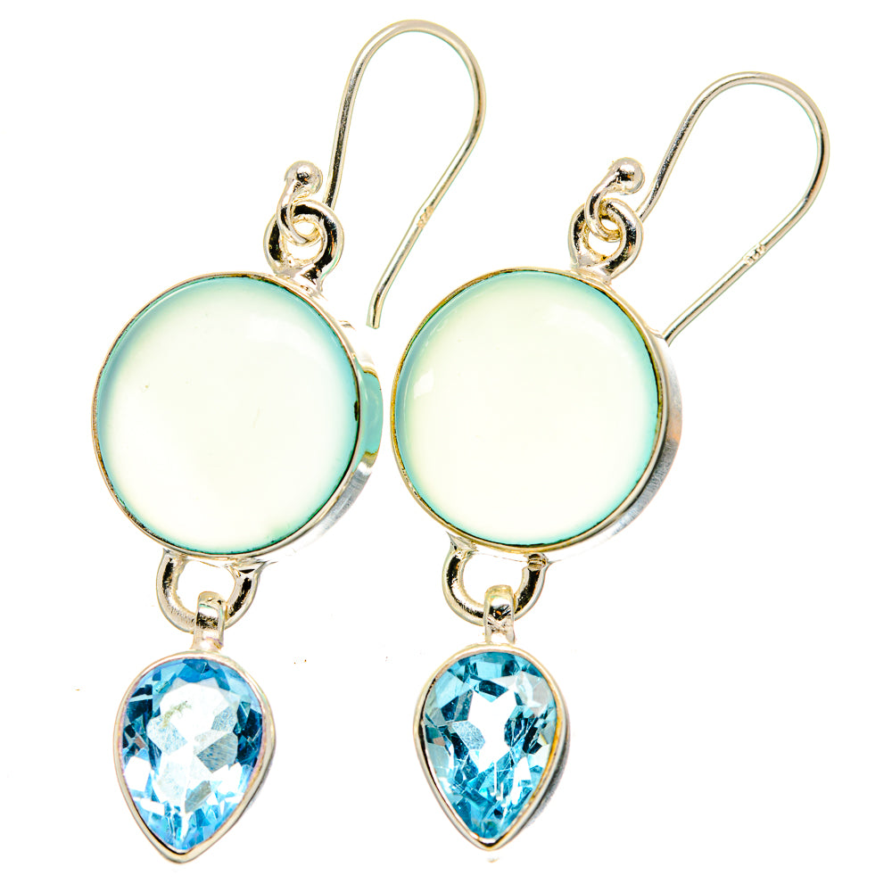 Aqua Chalcedony Earrings handcrafted by Ana Silver Co - EARR422392