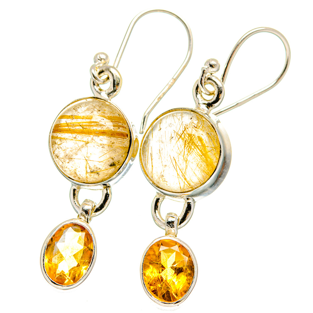Rutilated Quartz Earrings handcrafted by Ana Silver Co - EARR422430
