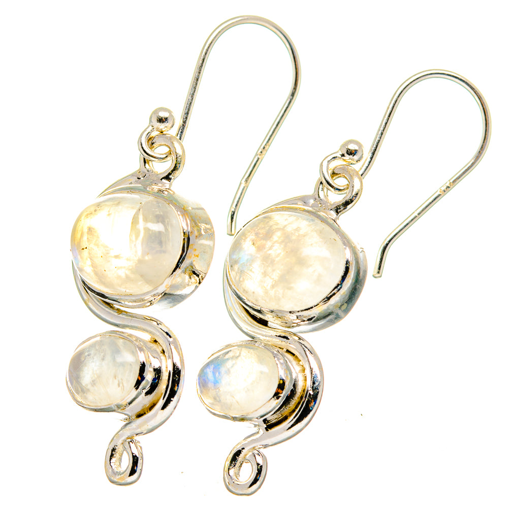 Rainbow Moonstone Earrings handcrafted by Ana Silver Co - EARR422482
