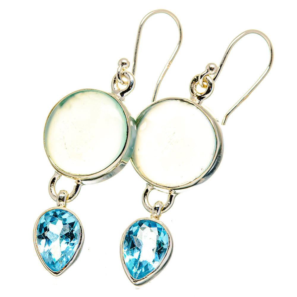 Aqua Chalcedony Earrings handcrafted by Ana Silver Co - EARR422491