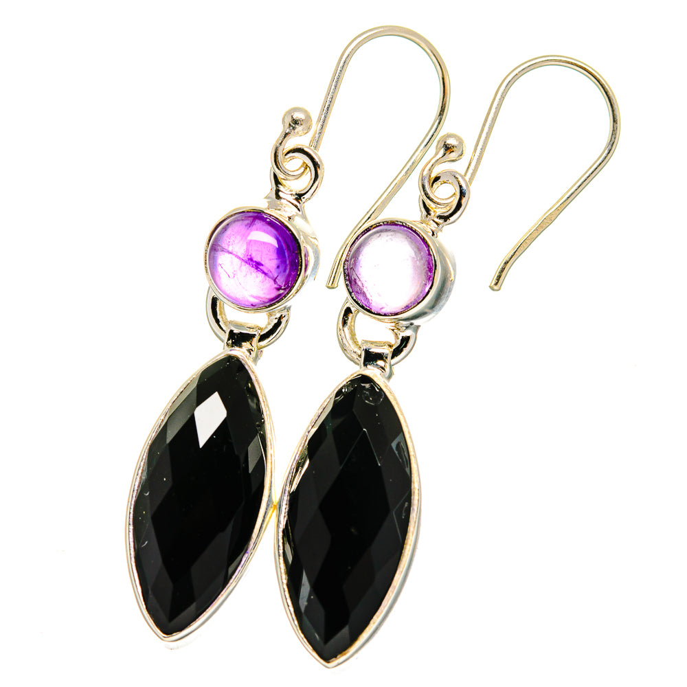 Black Onyx Earrings handcrafted by Ana Silver Co - EARR422511