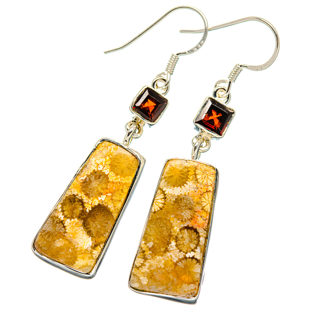 Fossil Coral Earrings handcrafted by Ana Silver Co - EARR422548