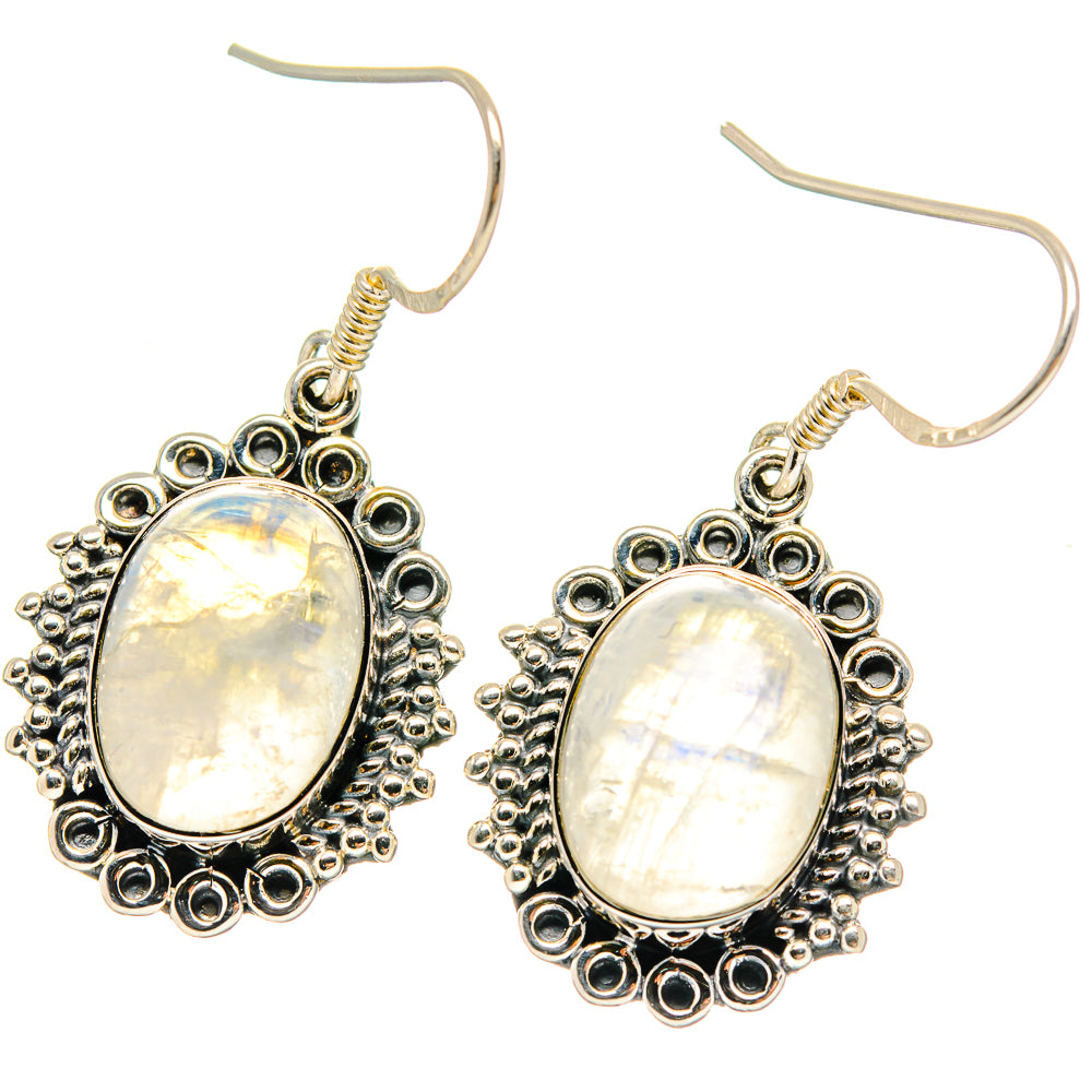Rainbow Moonstone Earrings handcrafted by Ana Silver Co - EARR422551