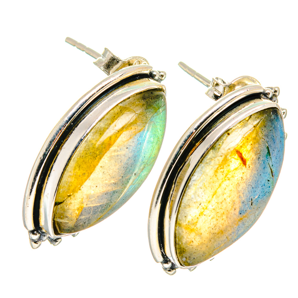 925 sterling silver labradorite drop earrings, marquise stones with top posts