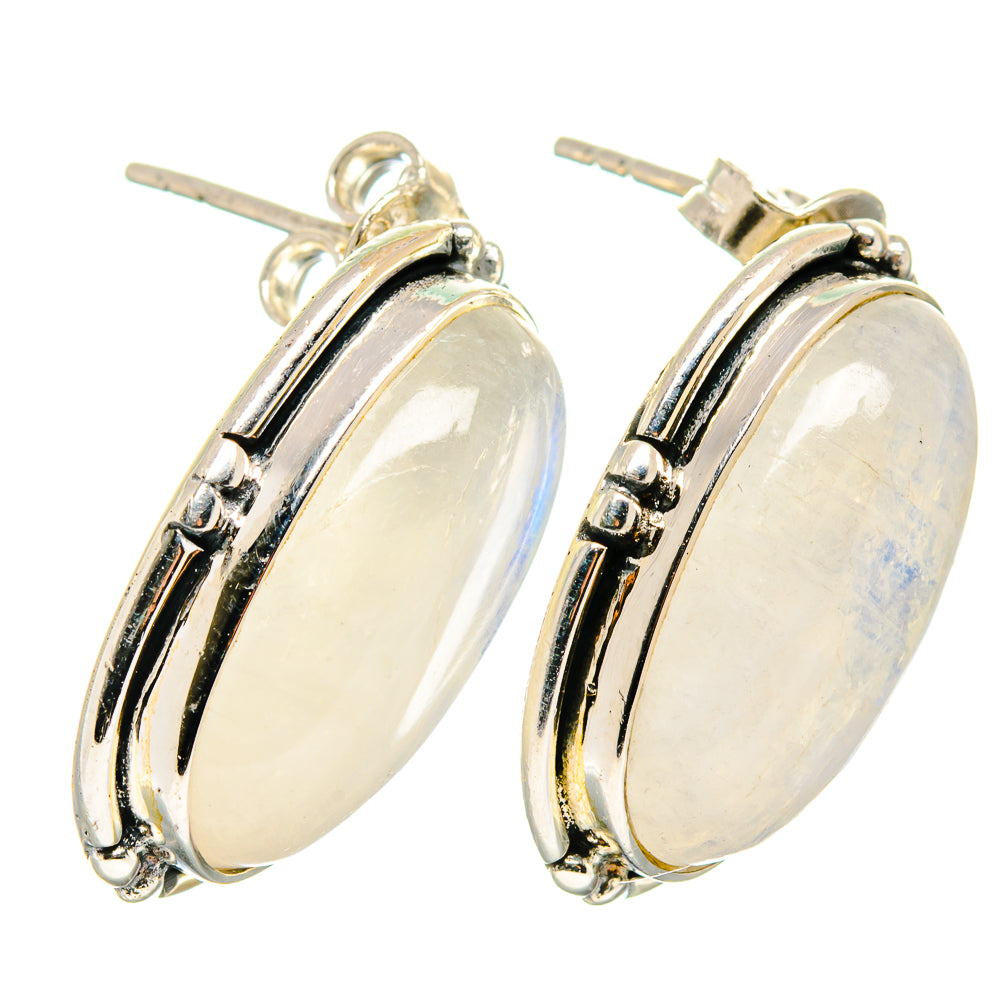 Rainbow Moonstone Earrings handcrafted by Ana Silver Co - EARR422736