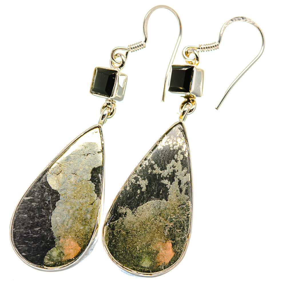 Pyrite Agate Earrings handcrafted by Ana Silver Co - EARR422777
