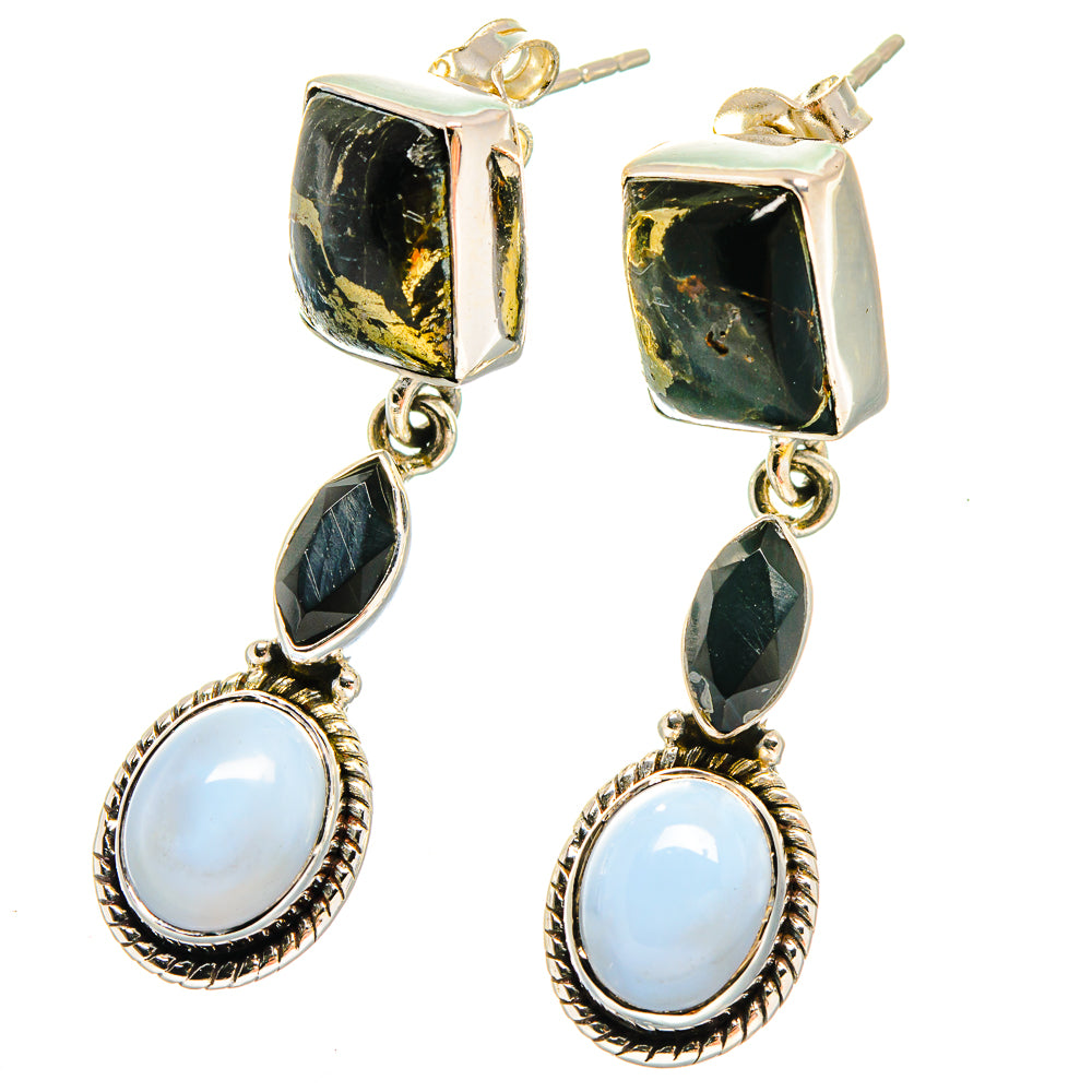 Black Copper Onyx Earrings handcrafted by Ana Silver Co - EARR422811