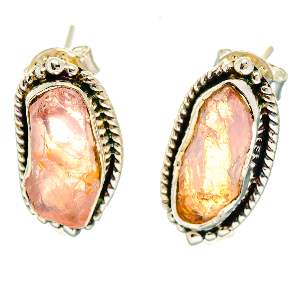 Rose Quartz Earrings handcrafted by Ana Silver Co - EARR422818
