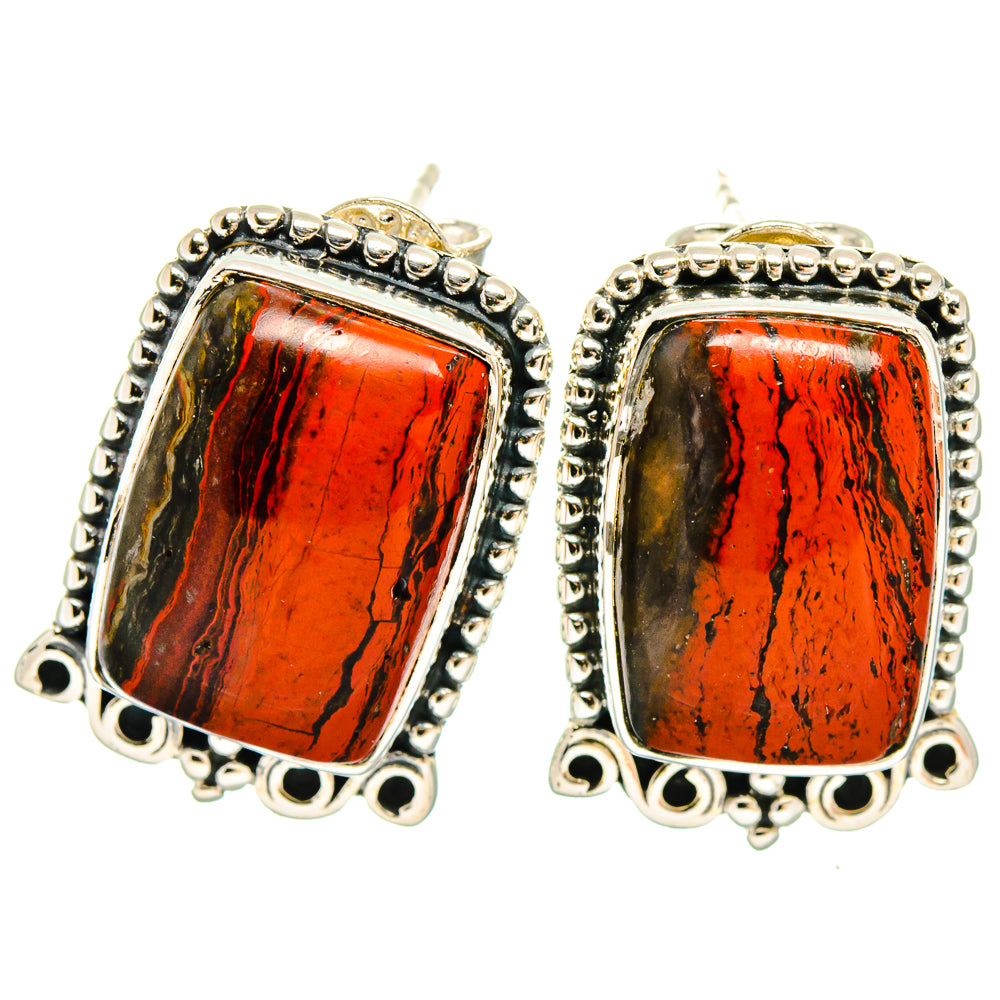 Red Jasper Earrings handcrafted by Ana Silver Co - EARR422856