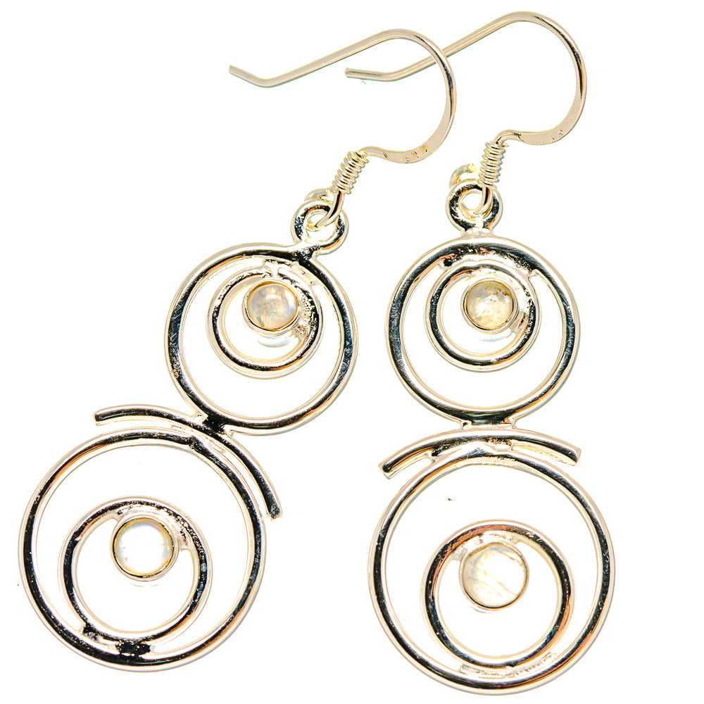 Rainbow Moonstone Earrings handcrafted by Ana Silver Co - EARR422888