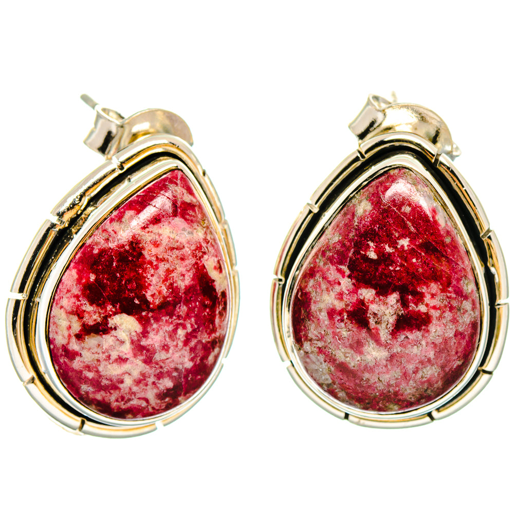 Thulite Earrings handcrafted by Ana Silver Co - EARR422896