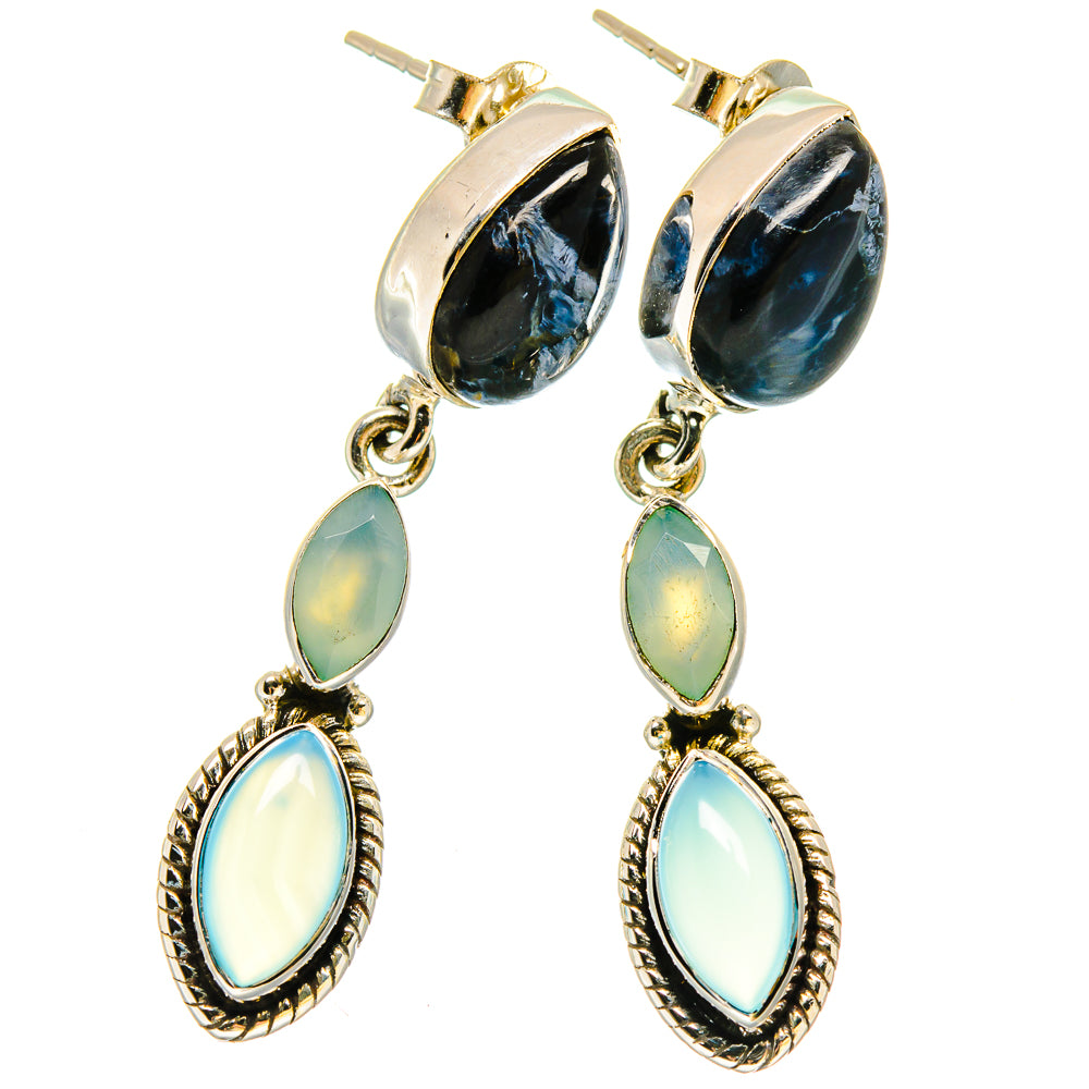 Aqua Chalcedony Earrings handcrafted by Ana Silver Co - EARR422966