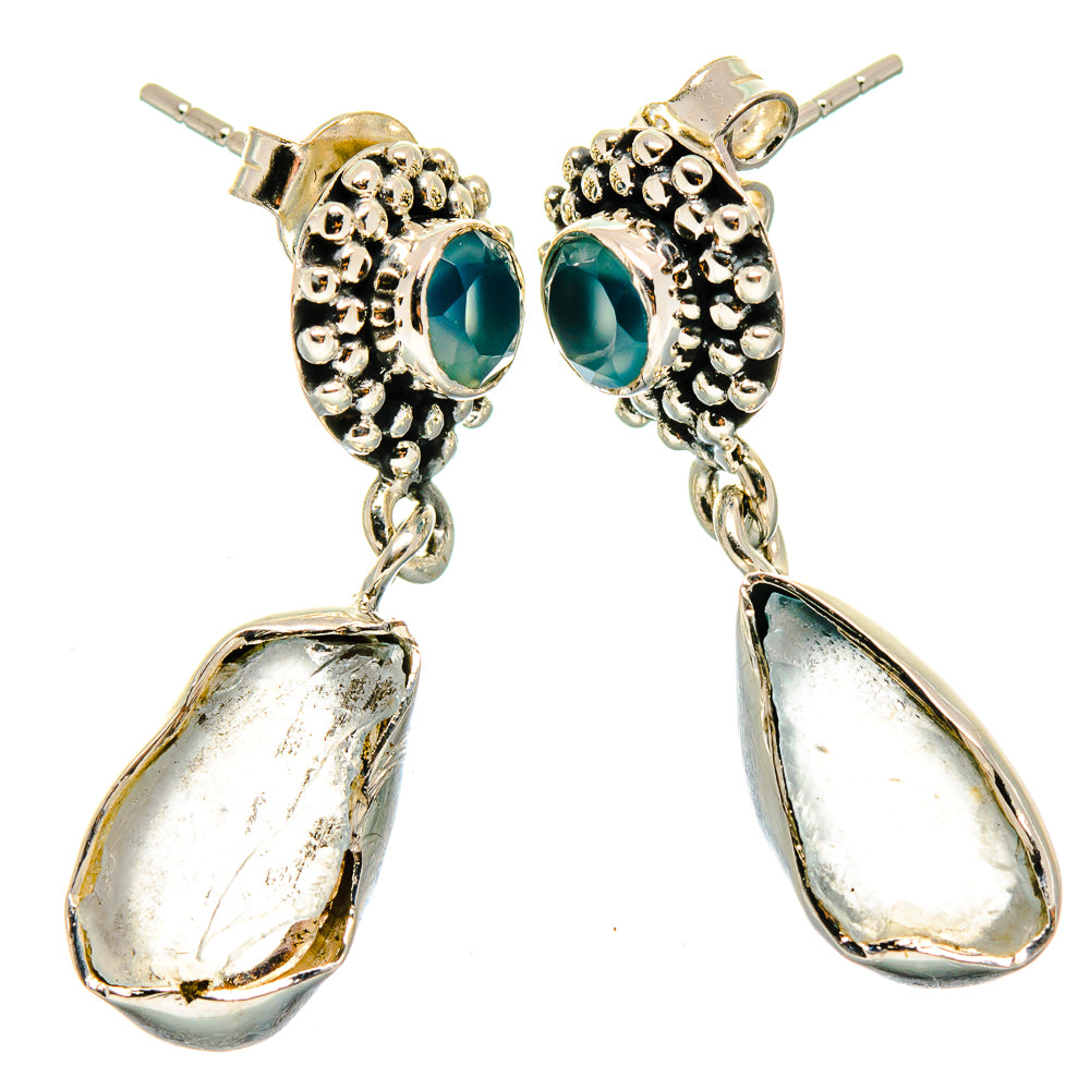 Aquamarine, Aqua Chalcedony Earrings handcrafted by Ana Silver Co - EARR422974