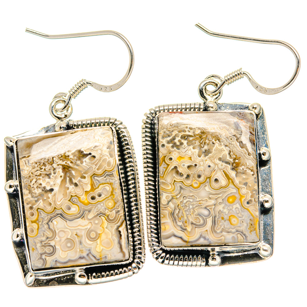 Laguna Lace Agate Earrings handcrafted by Ana Silver Co - EARR422990