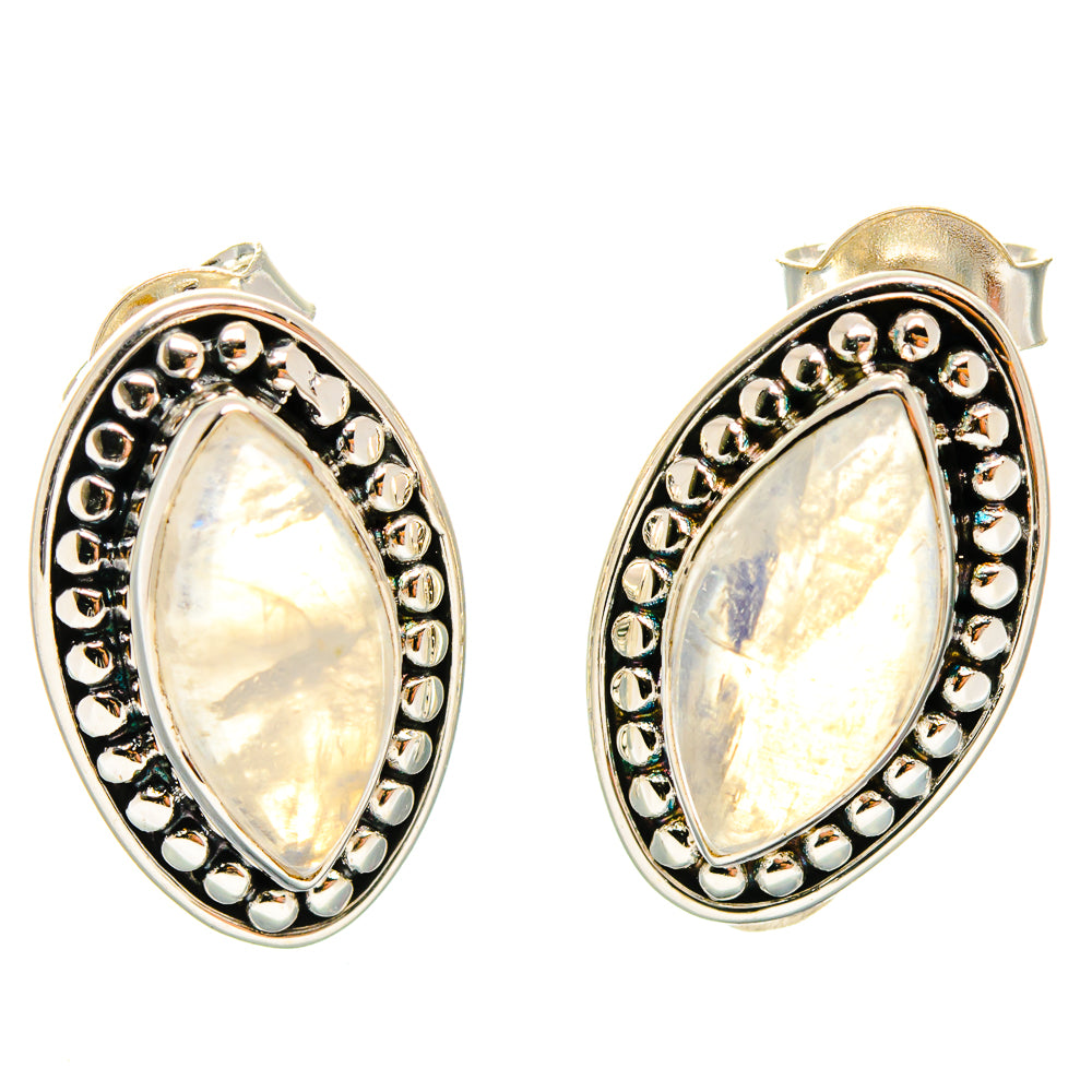 Rainbow Moonstone Earrings handcrafted by Ana Silver Co - EARR423035