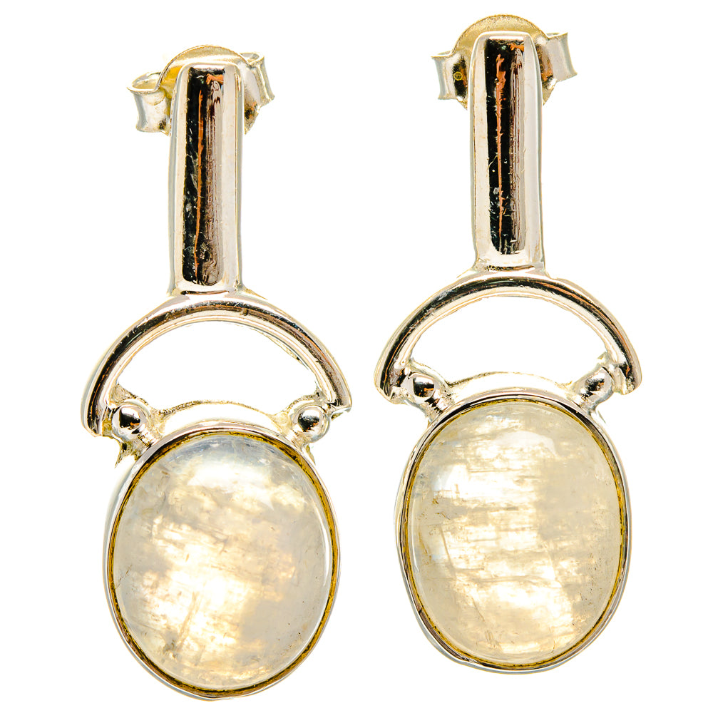 Rainbow Moonstone Earrings handcrafted by Ana Silver Co - EARR423037