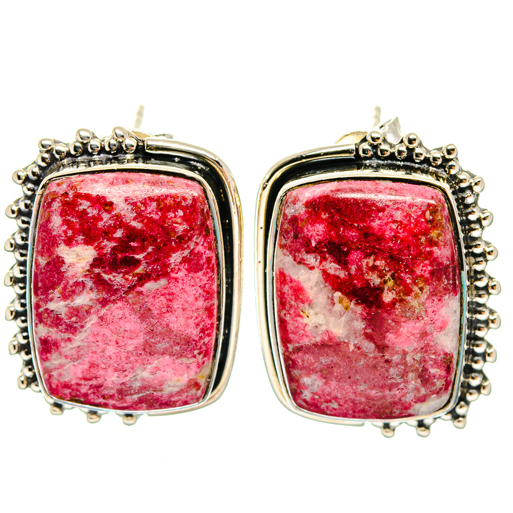 Thulite Earrings handcrafted by Ana Silver Co - EARR423056