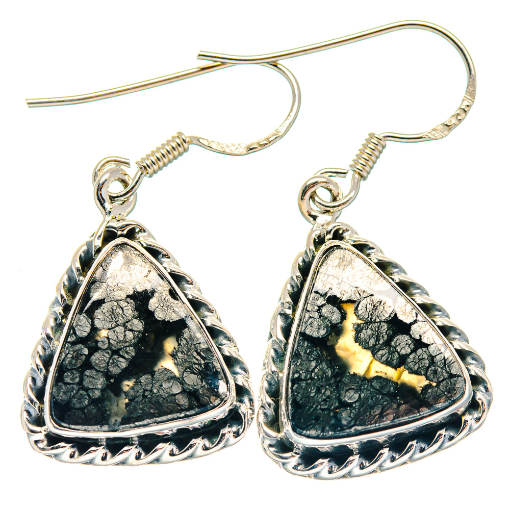 Pyrite Agate Earrings handcrafted by Ana Silver Co - EARR423183 - Photo 2