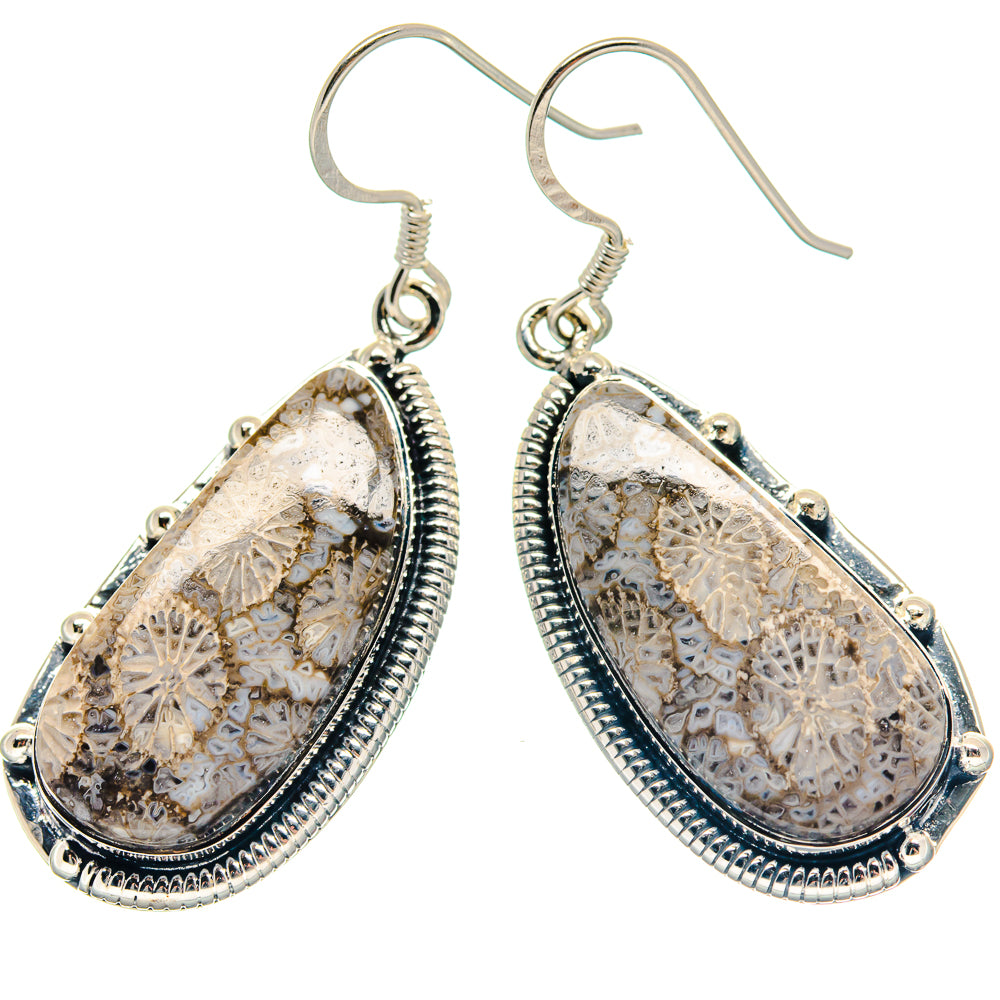 Fossil Coral Earrings handcrafted by Ana Silver Co - EARR423246