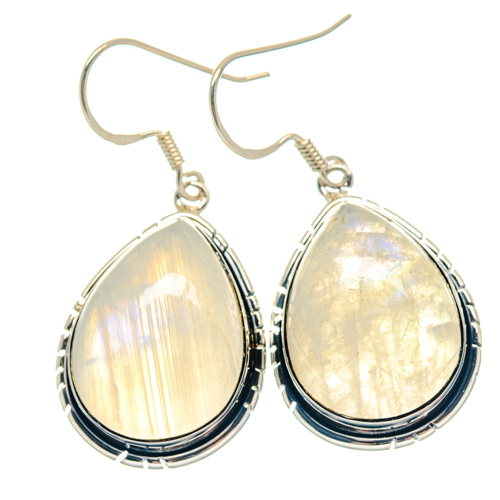 Rainbow Moonstone Earrings handcrafted by Ana Silver Co - EARR423270