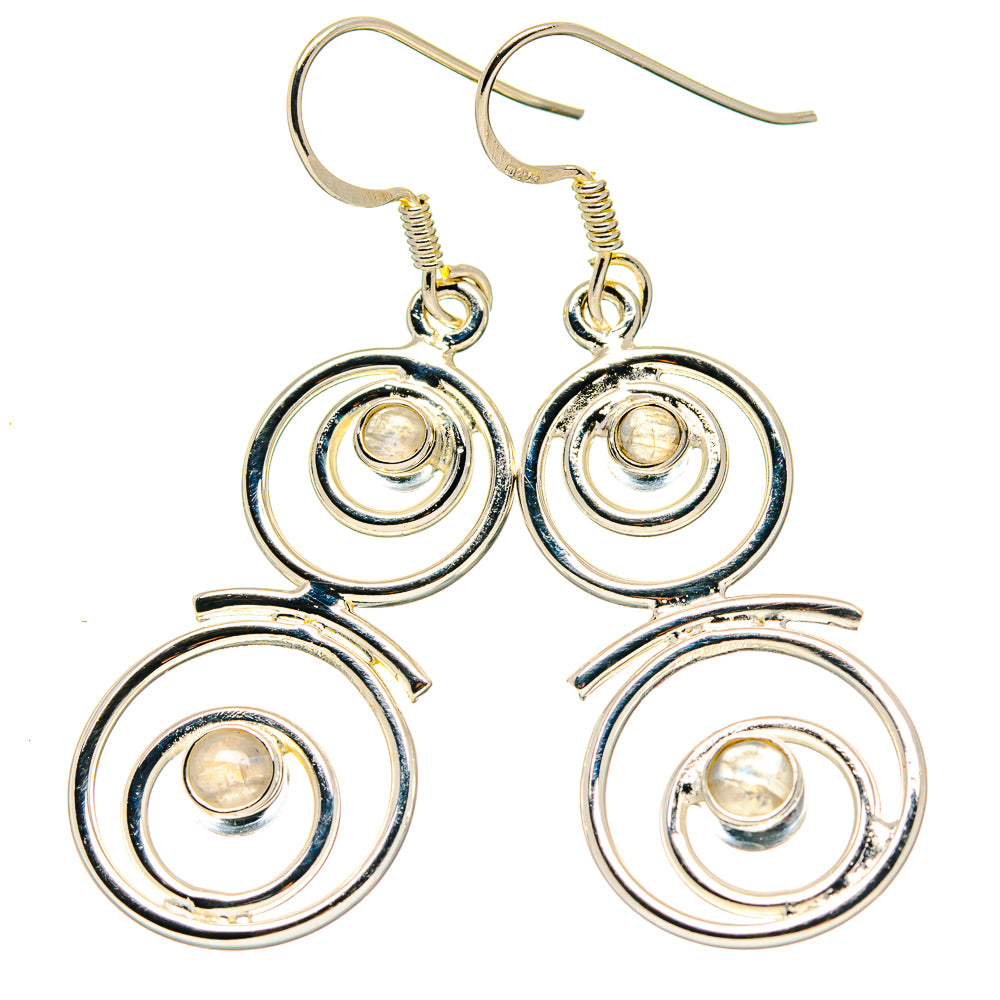 Rainbow Moonstone Earrings handcrafted by Ana Silver Co - EARR423365