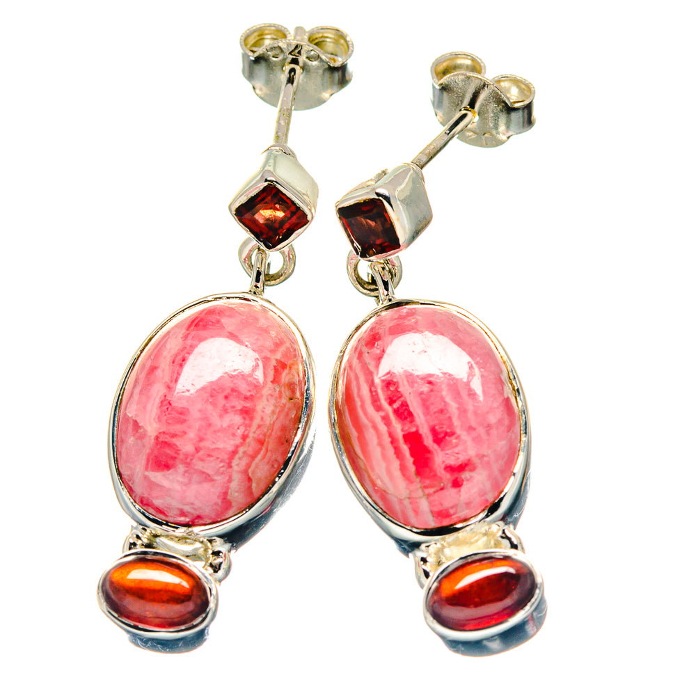 Rhodochrosite Earrings handcrafted by Ana Silver Co - EARR423386