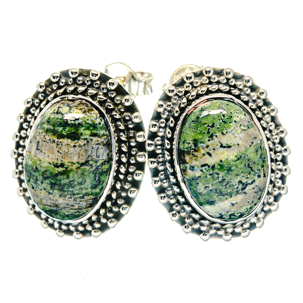 Lizard Jasper Earrings handcrafted by Ana Silver Co - EARR423543