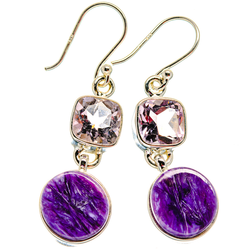 Charoite Earrings handcrafted by Ana Silver Co - EARR423862
