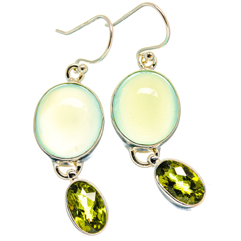 Aqua Chalcedony Earrings handcrafted by Ana Silver Co - EARR423887