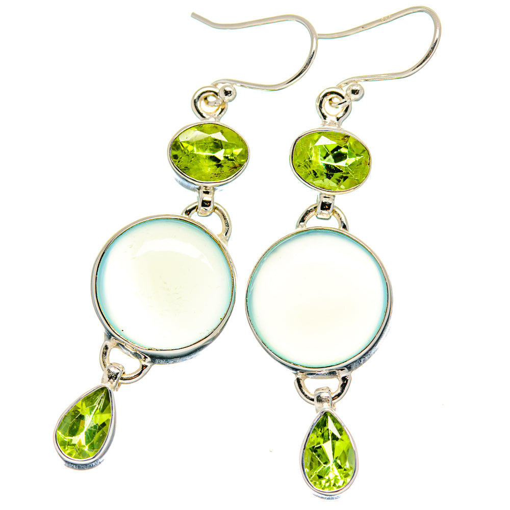Aqua Chalcedony Earrings handcrafted by Ana Silver Co - EARR423963