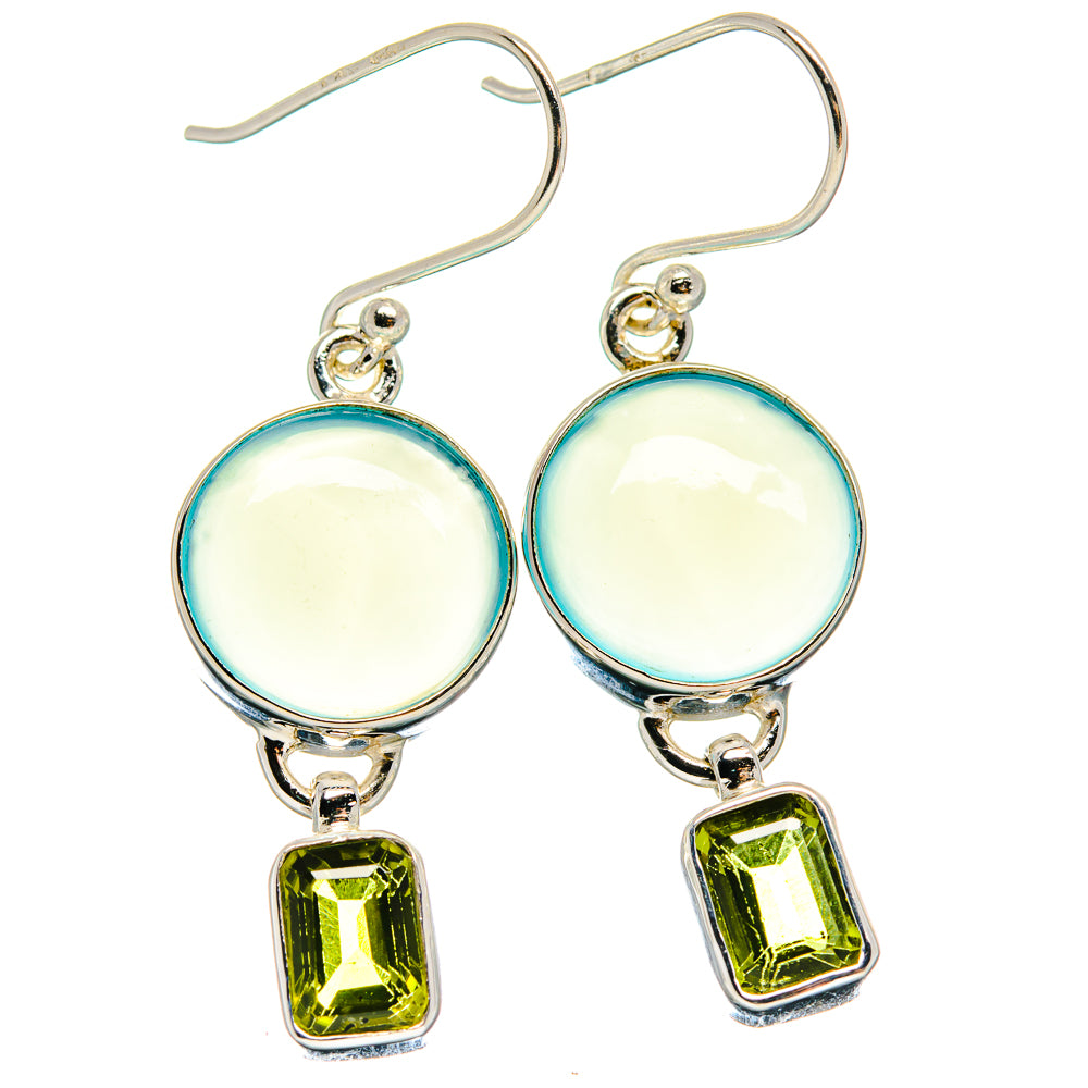 Aqua Chalcedony Earrings handcrafted by Ana Silver Co - EARR423986