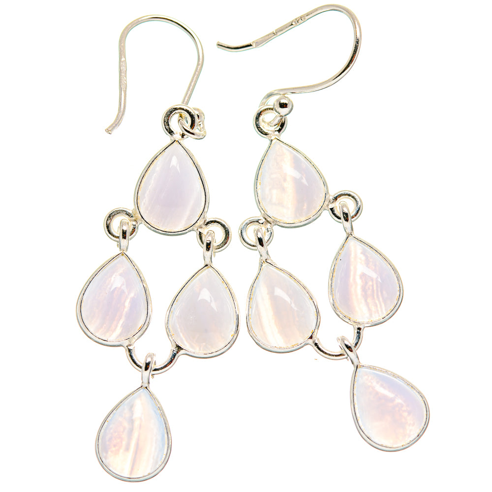 Rainbow Moonstone Earrings handcrafted by Ana Silver Co - EARR424050