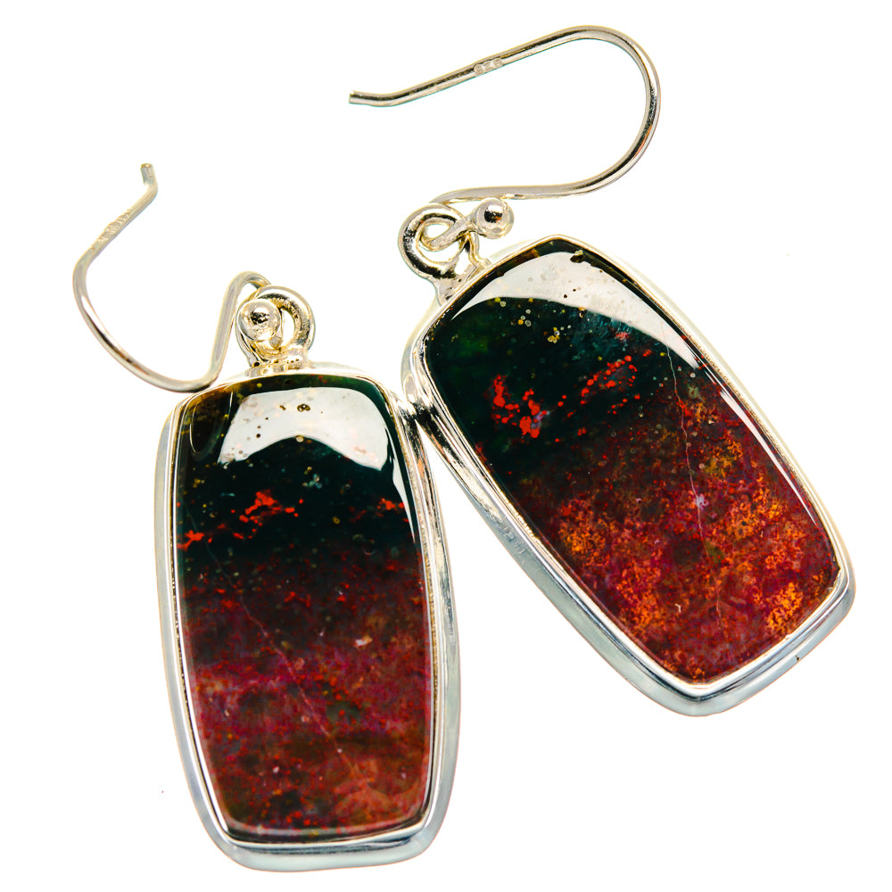 Bloodstone Earrings handcrafted by Ana Silver Co - EARR424091