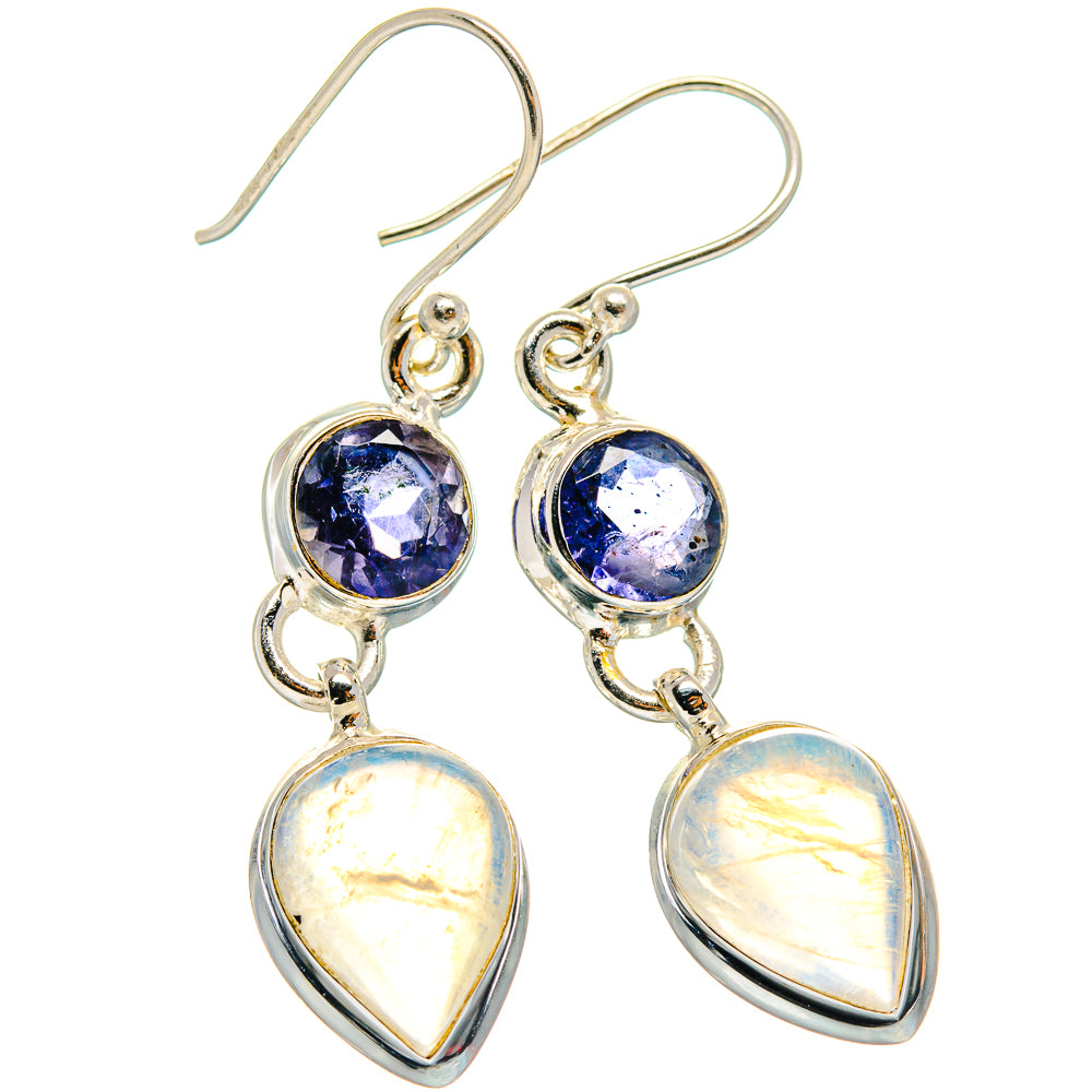 Rainbow Moonstone Earrings handcrafted by Ana Silver Co - EARR424096