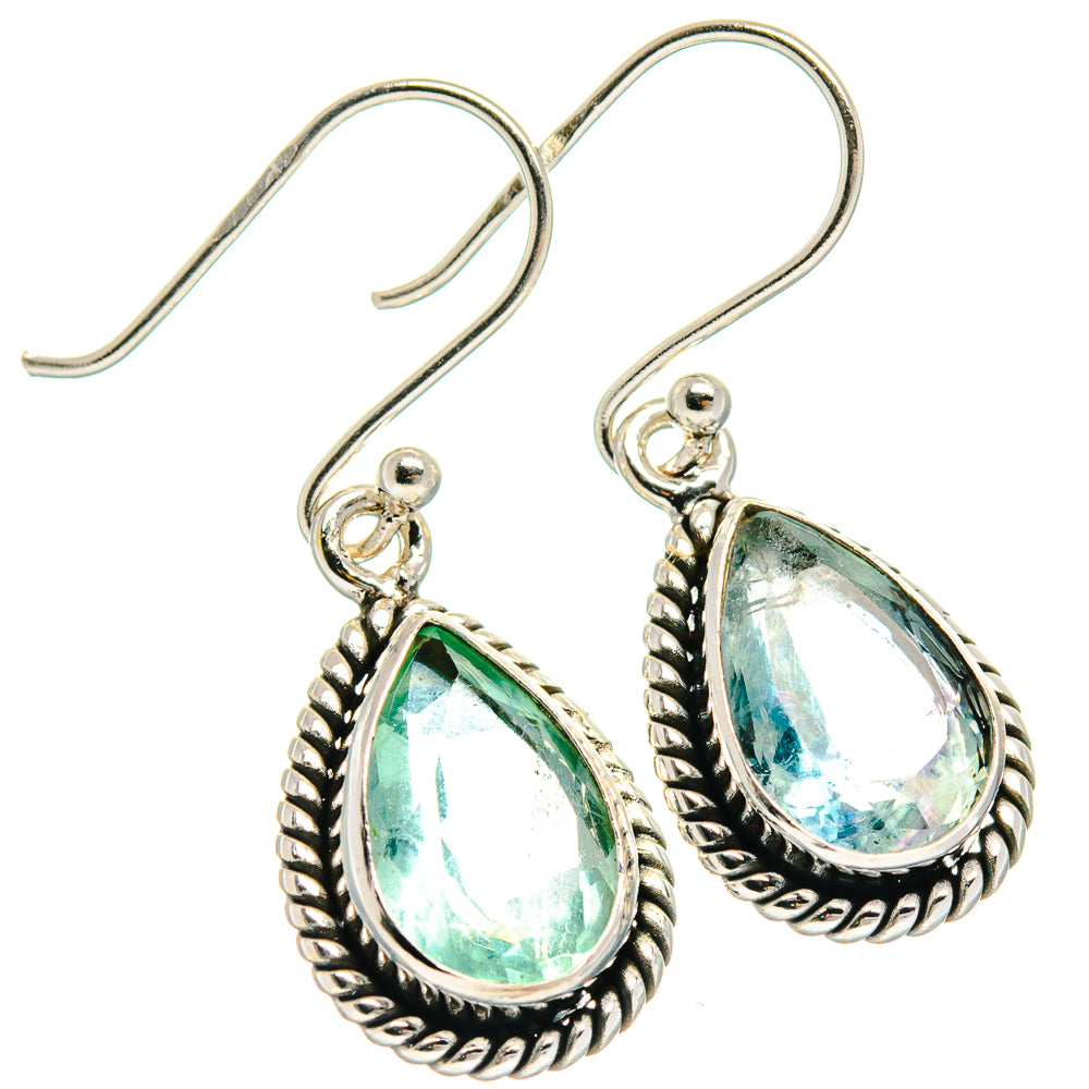 Blue Fluorite Earrings handcrafted by Ana Silver Co - EARR424157