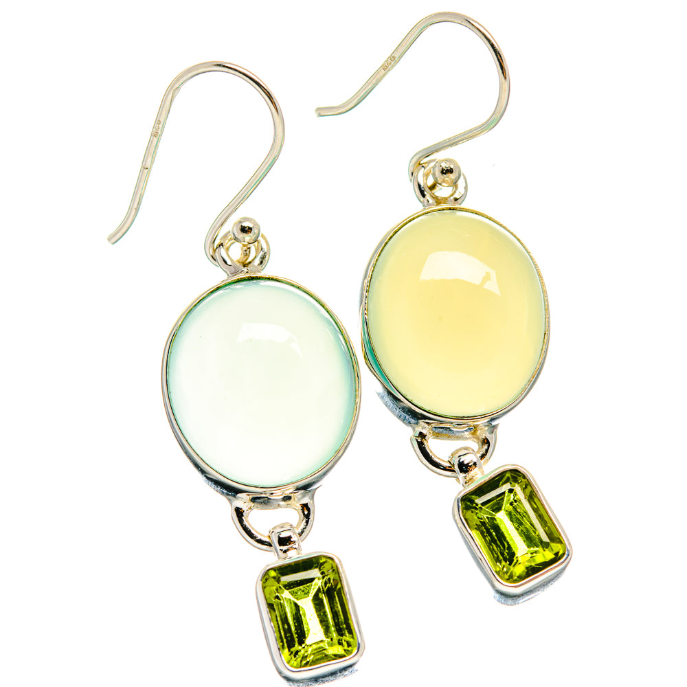 Aqua Chalcedony Earrings handcrafted by Ana Silver Co - EARR424298