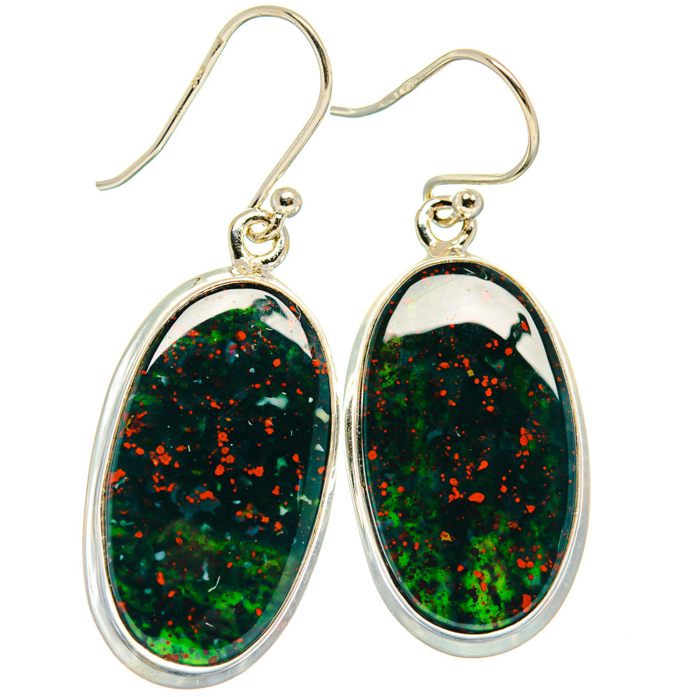 Bloodstone Earrings handcrafted by Ana Silver Co - EARR424352