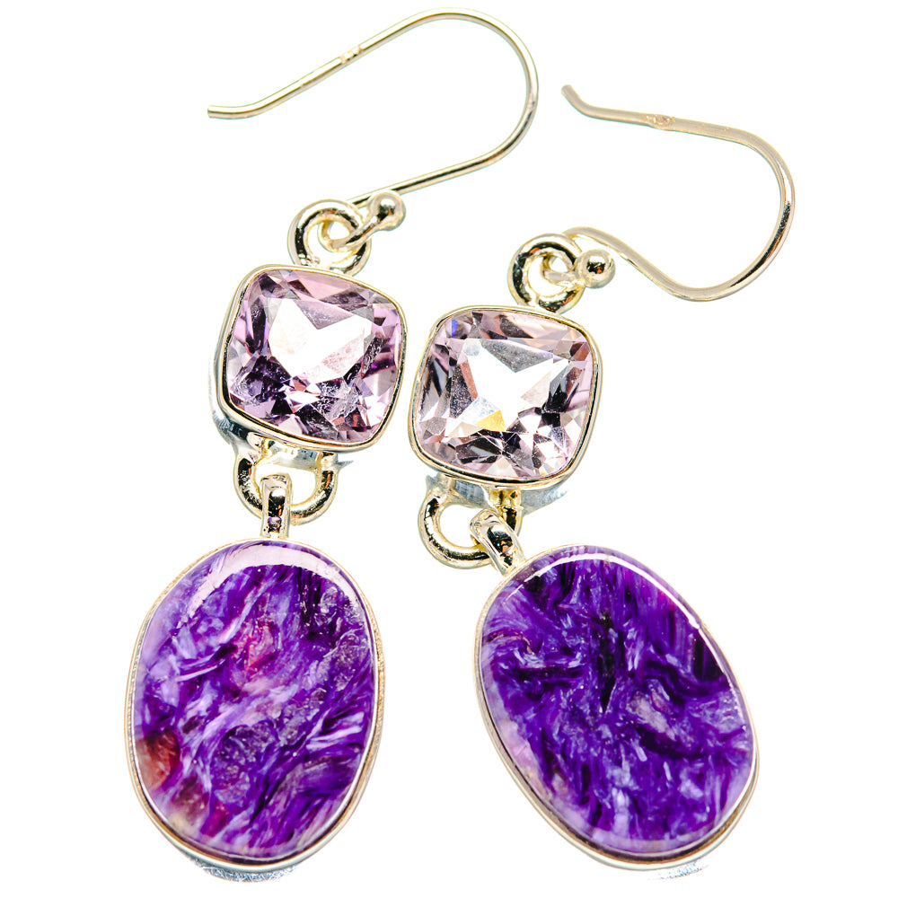 Charoite Earrings handcrafted by Ana Silver Co - EARR424361
